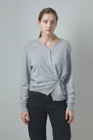 Two way Cashmere Cardigan_Gray