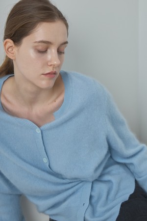 Two way Cashmere Cardigan_Powder Blue