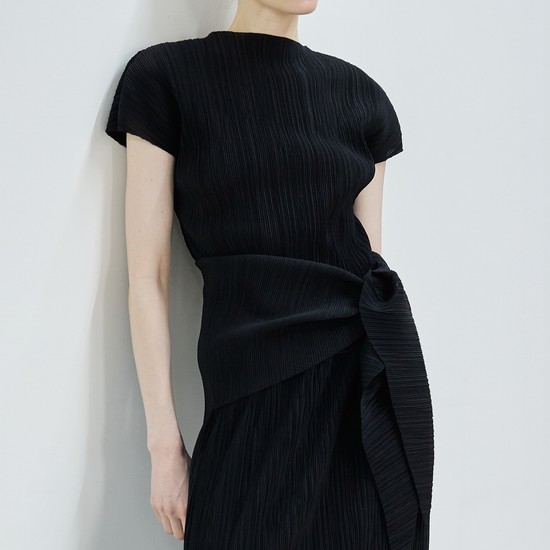 Pleated wrap Set_Black