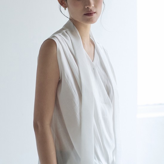 Flow Scarf Blouse_Ivory