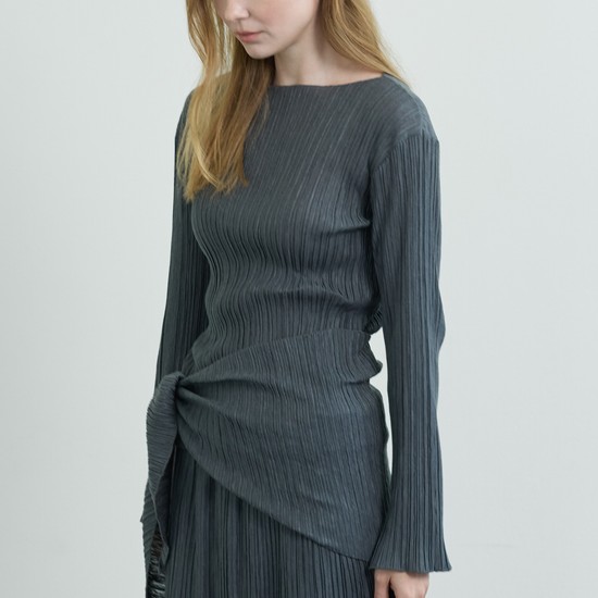 Pleated layer Set_Charcoal