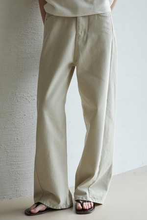 Beige Cotton Pants_Beige