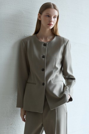 Formal Line Jacket_Khaki Beige