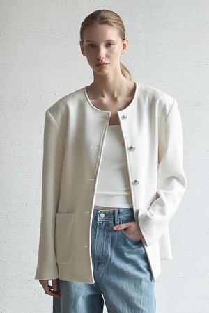 Mood Tweed Jacket_Ivory