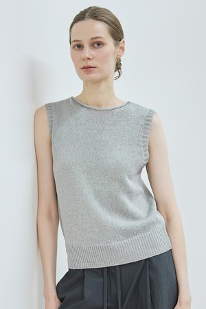 Weave Sleeveless Knit_Gray