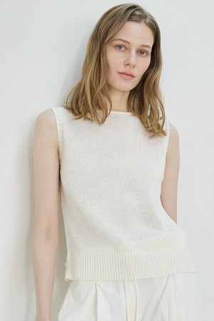 Weave Sleeveless Knit_Ivory