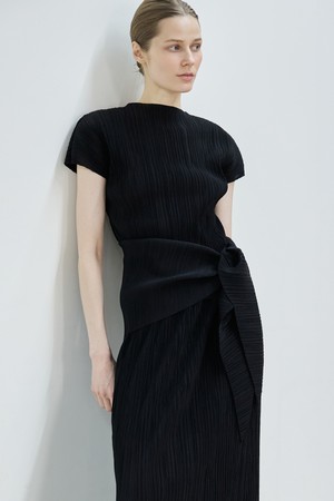 Pleated wrap Set_Black