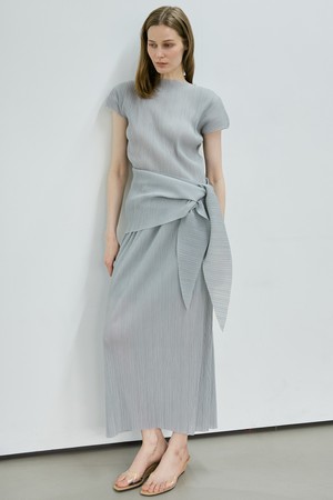 Pleated wrap Set_Blue Gray