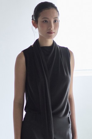 TIe Sleeveless Knit_Charcoal