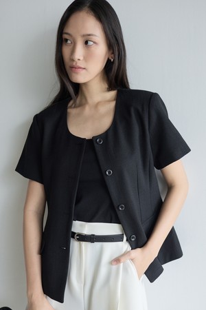 Round Line Jacket_Black