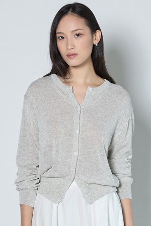 Essential Round Cardigan_Oat Beige