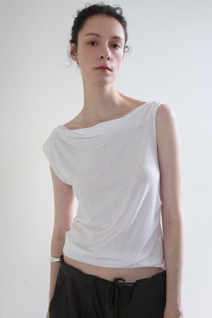 Jersey Draped Top Ivory