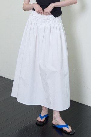 Smocking Maxi Skirt White
