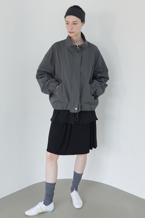 Gathered Blouson Charcoal