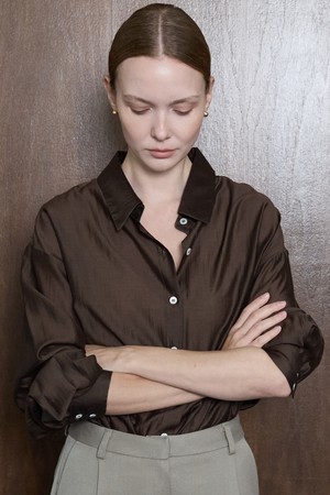 Luster Shirt_Chestnut
