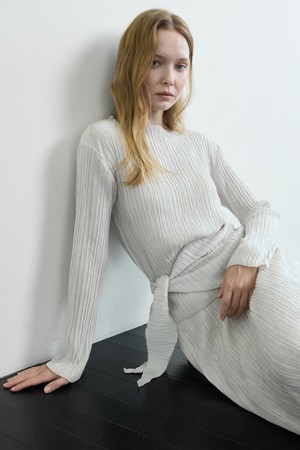 Pleated layer Set_Sand Ivory