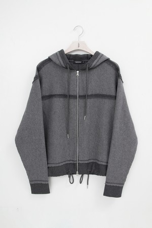 Textured Weave Hoodie_____grey