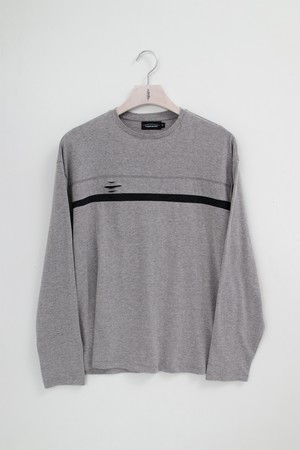 Layered Panel Long Sleeve_____melange grey/dark grey