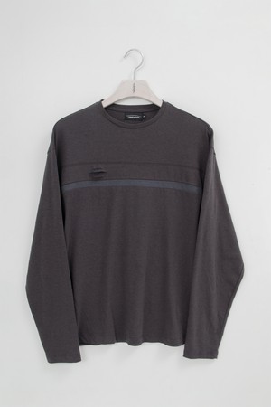 Layered Panel Long Sleeve_____charcoal/blue grey