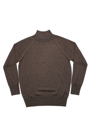 Extrafine Merino Wool Mock-neck (Brown)