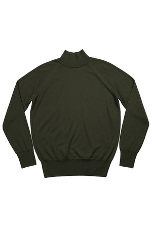 Extrafine Merino Wool Mock-neck (Khaki)