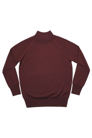 Extrafine Merino Wool Mock-neck (Wine)