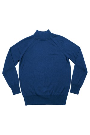 Extrafine Merino Wool Mock-neck (Blue)