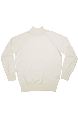 Extrafine Merino Wool Mock-neck (Ivory)