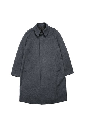 Wool Balmacaan Mac Coat (Charcoal)