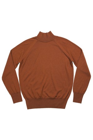 Extrafine Merino Wool Mock-neck (Orange)