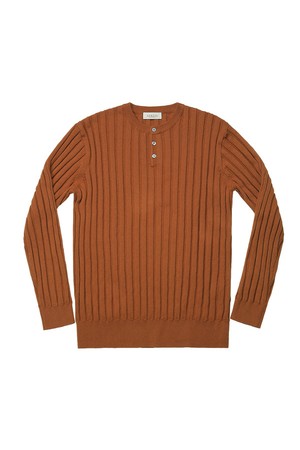 Reverse Henly neck Knit (Orange)