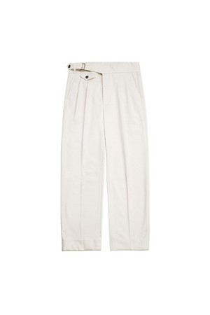 Two Pleats Side Trousers (Ivory)