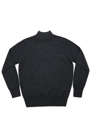 Extrafine Merino Wool Mock-neck (Dark Gray)