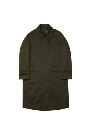 Bonheur Cotton Balmacaan Coat (Khaki)