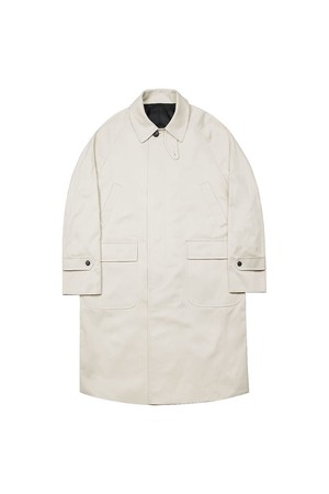 Bonheur Cotton Balmacaan Coat (Ivory)