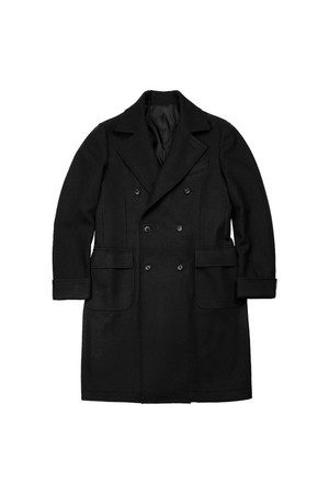 Bonheur Wool Polo Coat (Black)