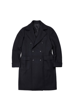 Bonheur Wool Polo Coat (Navy)