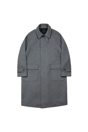 Bonheur Wool Balmacaan Coat (Gray)