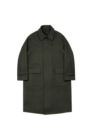 Bonheur Wool Balmacaan Coat (Khaki)