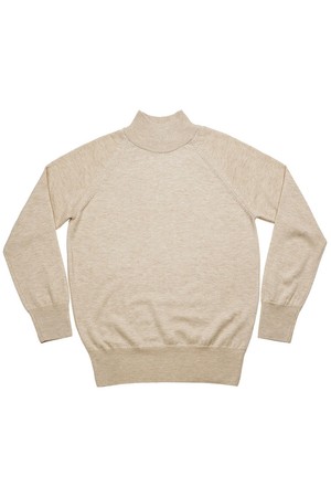 Extrafine Merino Wool Mock-neck (Beige)