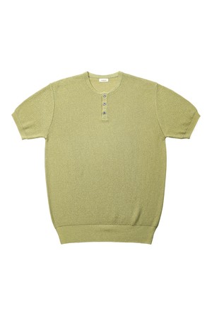 Texture Henly neck Knit (Olive Green)