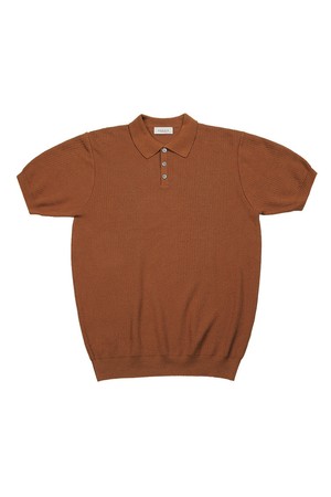 Texture Summer Polo Knit (Orange)