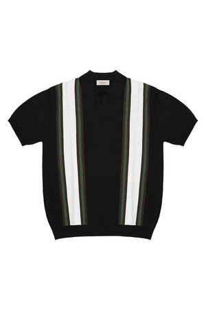 Summer Blend Open Collar Knit (Black)