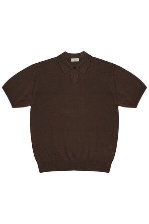 Essential Comfort Open Collar Knit (Brown)