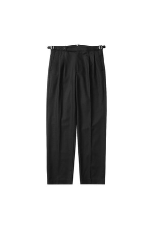 W302 Reve Pleats Wool Trousers (Black)