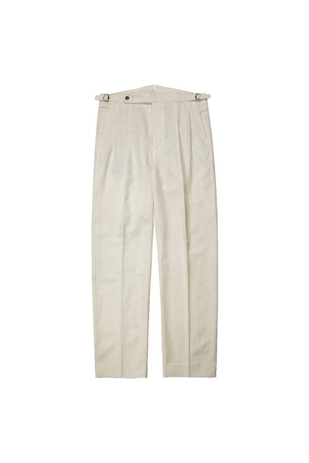 8s 린넨 사이드-어저스터 트라우저 (오트밀)는 클래식한 스타일의 릴렉스 핏 린넨 바지입니다. 오트밀, 아이보리, 네이비, 블랙 4가지 색상으로 출시되었으며, 캐주얼 및 세미 포멀 룩에 적합합니다. 사이드 어저스터, 대각선 앞주머니, 백 웰트 포켓, 바이어스 다트 등의 디테일이 돋보이며, 스플릿 백 웨이스트와 투 플리츠 디자인으로 편안함과 스타일을 동시에 잡았습니다. YKK 지퍼를 사용하여 내구성을 높였으며, 비즈니스 캐주얼, 오피스룩, 모임룩 등 다양한 TPO에 활용할 수 있습니다. 
