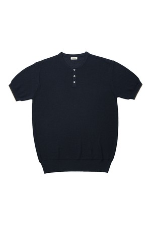 Texture Henly neck Knit (Navy)