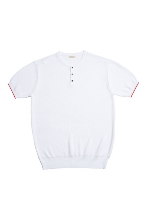 Texture Henly neck Knit (White)