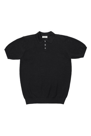 Texture Summer Polo Knit (Black)