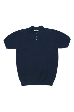 Texture Summer Polo Knit (Blue)